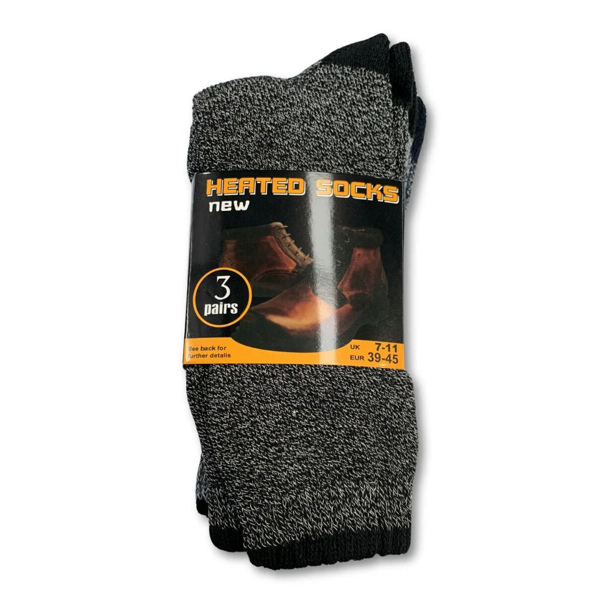 Mens Winter Warmth Set - Merino Wool Blend Thermal Top & Long Johns + 3 Pairs Thermal Heated Socks Bundle