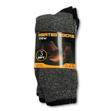 Mens Winter Warmth Set - Merino Wool Blend Thermal Top & Long Johns + 3 Pairs Thermal Heated Socks Bundle