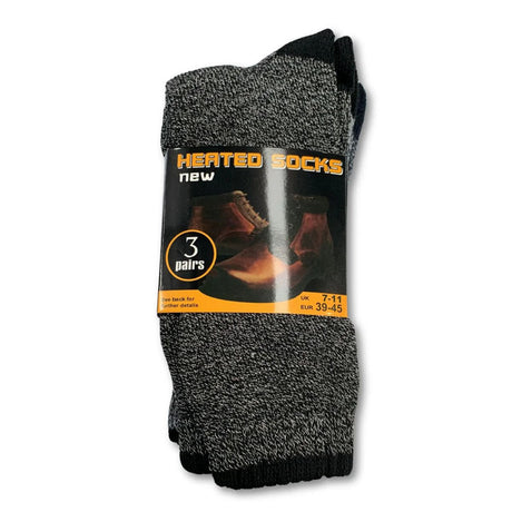 Mens Winter Warmth Set - Merino Wool Blend Thermal Top & Long Johns + 3 Pairs Thermal Heated Socks Bundle