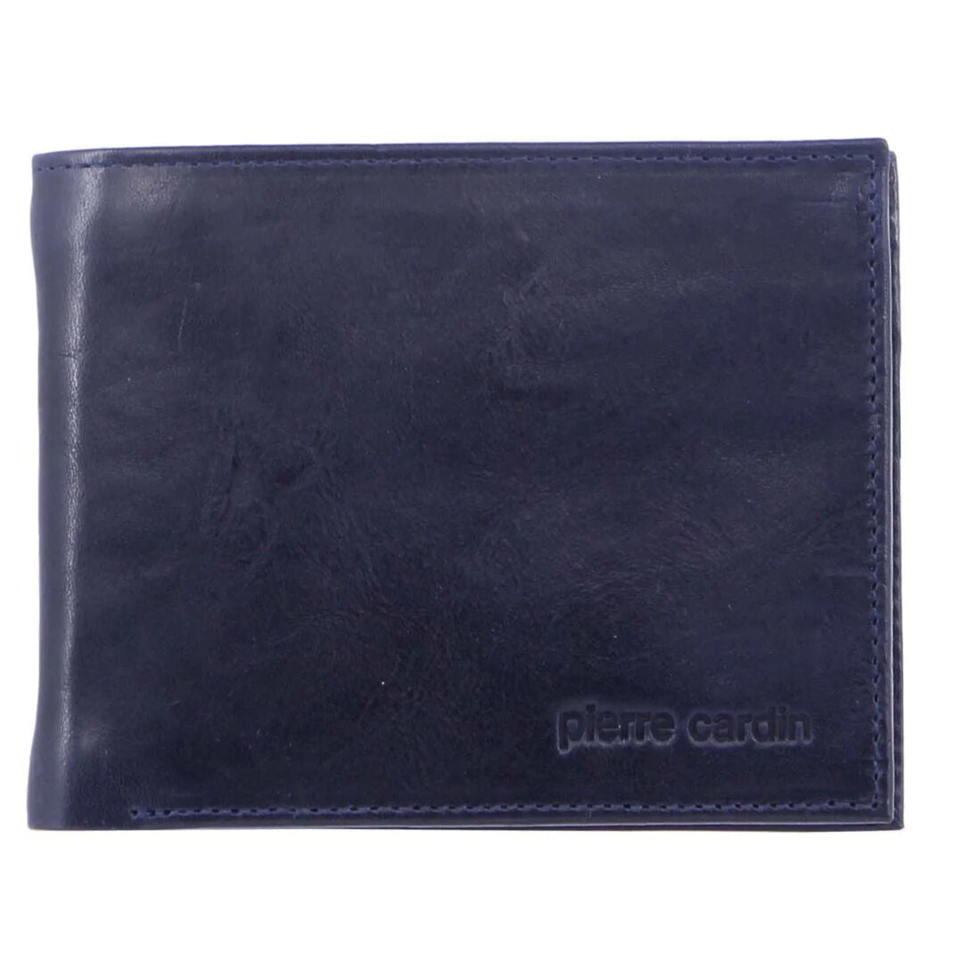 Pierre Cardin RFID Anti-Theft Travel Gift Set - Black Slash Proof Crossbody Bag + Navy Leather RFID Wallet