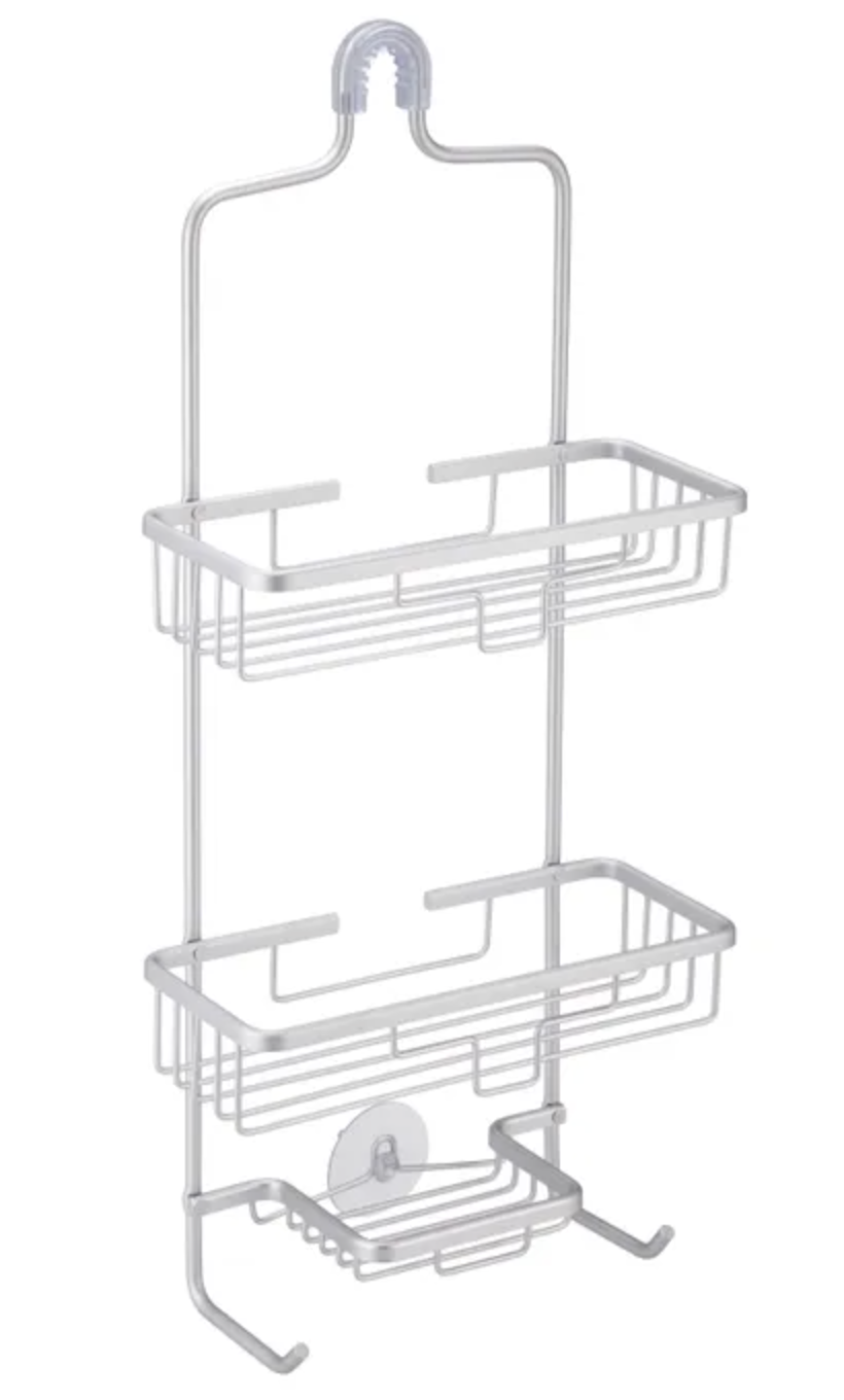 Shower Refresh Kit - Diatomite Stone Bath Mat, 3 Tier Shower Caddy & 10 Drain Hair Catchers