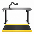 Electric Standing Desk Set - 120cm Sit Stand Desk + Anti-Fatigue Standing Mat + Monitor Arm (Ergonomic Home Office)