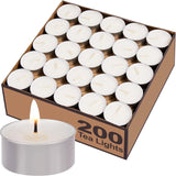 Christmas Candles Set - 200 Tealights, 4 Red Taper & 2 LED Taper (Festive Table Bundle)