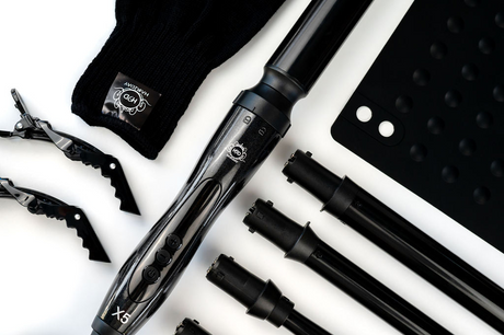 H2D X5 Professional Curling Wand  Ceramic Curler Roller - Black