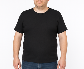 Mens Thermal Short Sleeve Top T Shirt Baselayer Cotton Blend Winter - Black