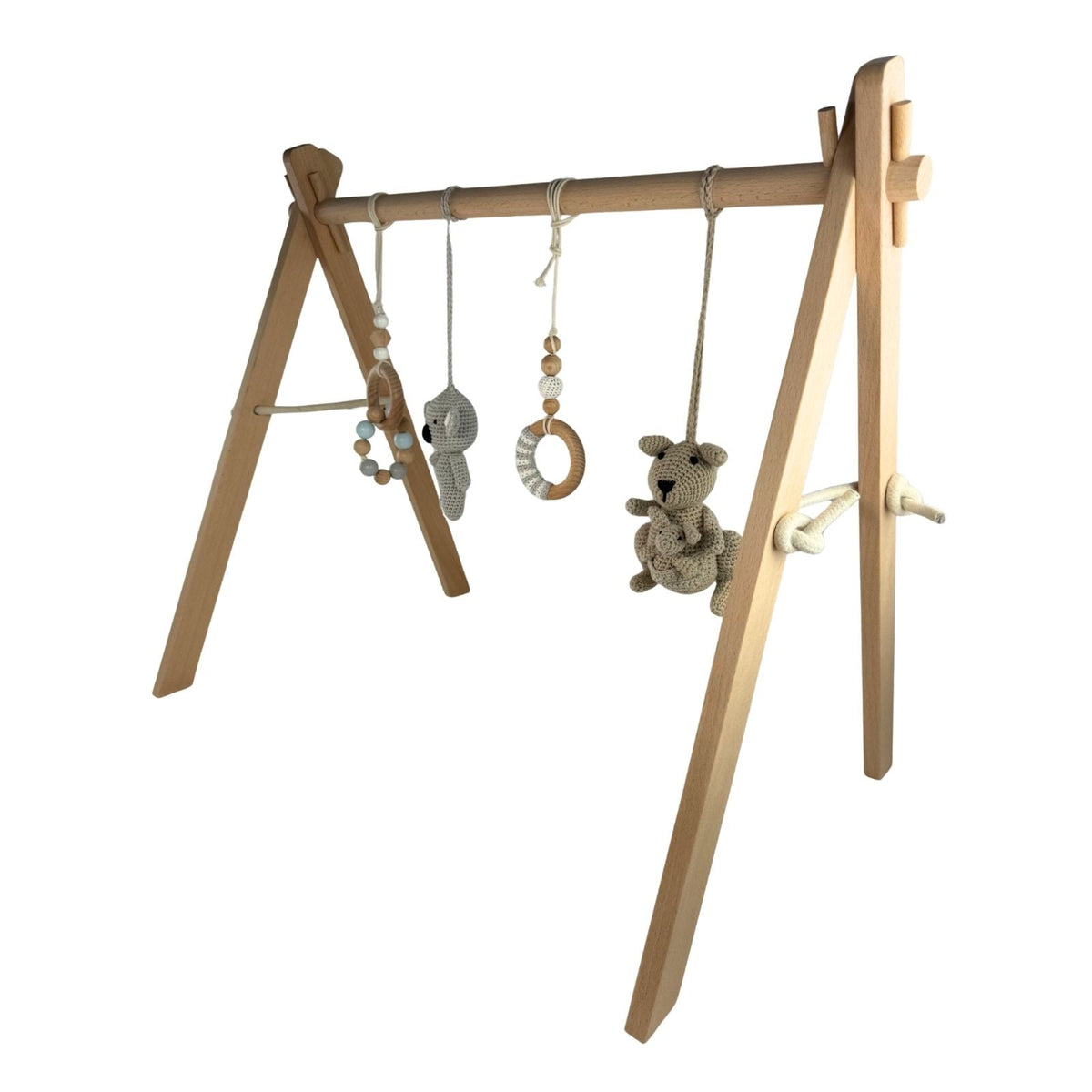 Bocchetta Aussie Animals Wooden Baby Play Gym (Nursery Tummy Time Activity Arch)