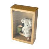 Bocchetta Koala Wooden Baby Teether Ring with Knitted Plush (Beechwood Teething Toy Baby Gift)