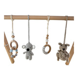 Bocchetta Aussie Animals Wooden Baby Play Gym (Nursery Tummy Time Activity Arch)