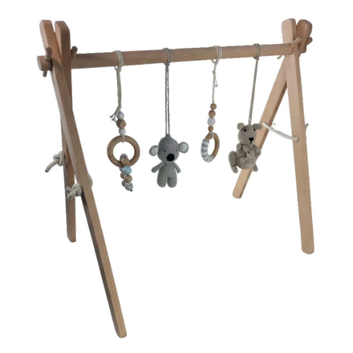 Bocchetta Aussie Animals Wooden Baby Play Gym (Nursery Tummy Time Activity Arch)