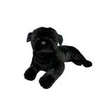 Bocchetta Bandit 44cm Lying Pug Plush Toy - Black (Realistic Stuffed Animal Dog Gift)