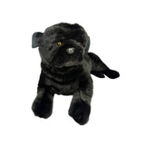 Bocchetta Bandit 44cm Lying Pug Plush Toy - Black (Realistic Stuffed Animal Dog Gift)