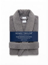 Renee Taylor Chalet Quick Dry Terry Cotton Unisex Bath Robe - Fossil (Shawl Collar)
