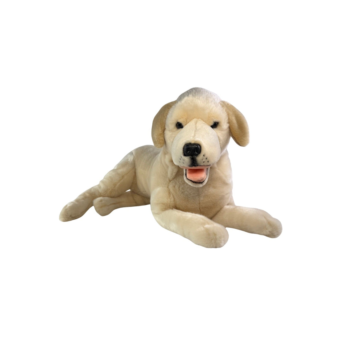 Bocchetta Beau 62cm Lying Labrador Plush Toy - Cream (Realistic Stuffed Animal Dog Gift)