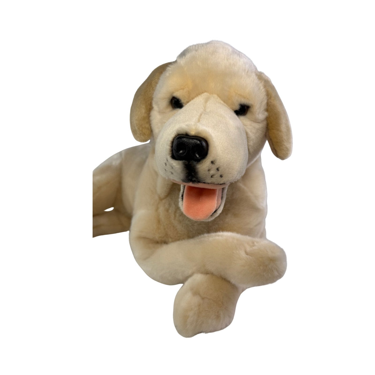 Bocchetta Beau 62cm Lying Labrador Plush Toy - Cream (Realistic Stuffed Animal Dog Gift)
