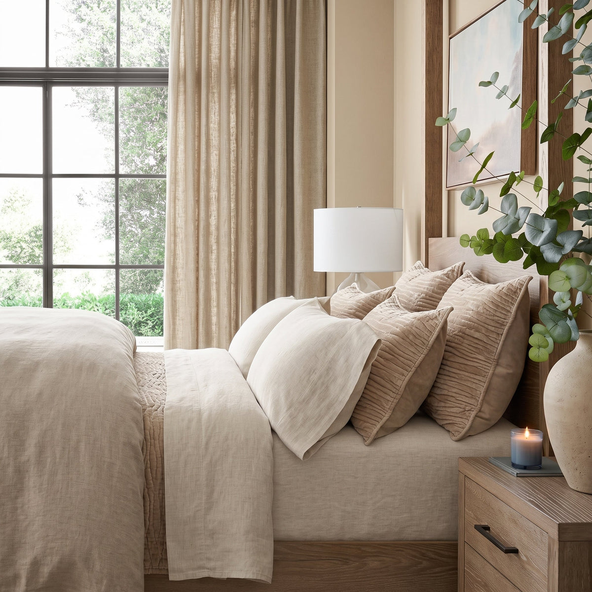 Renee Taylor Blake Velvet Coverlet Set - Nude (Bedspread with Cotton Reverse)