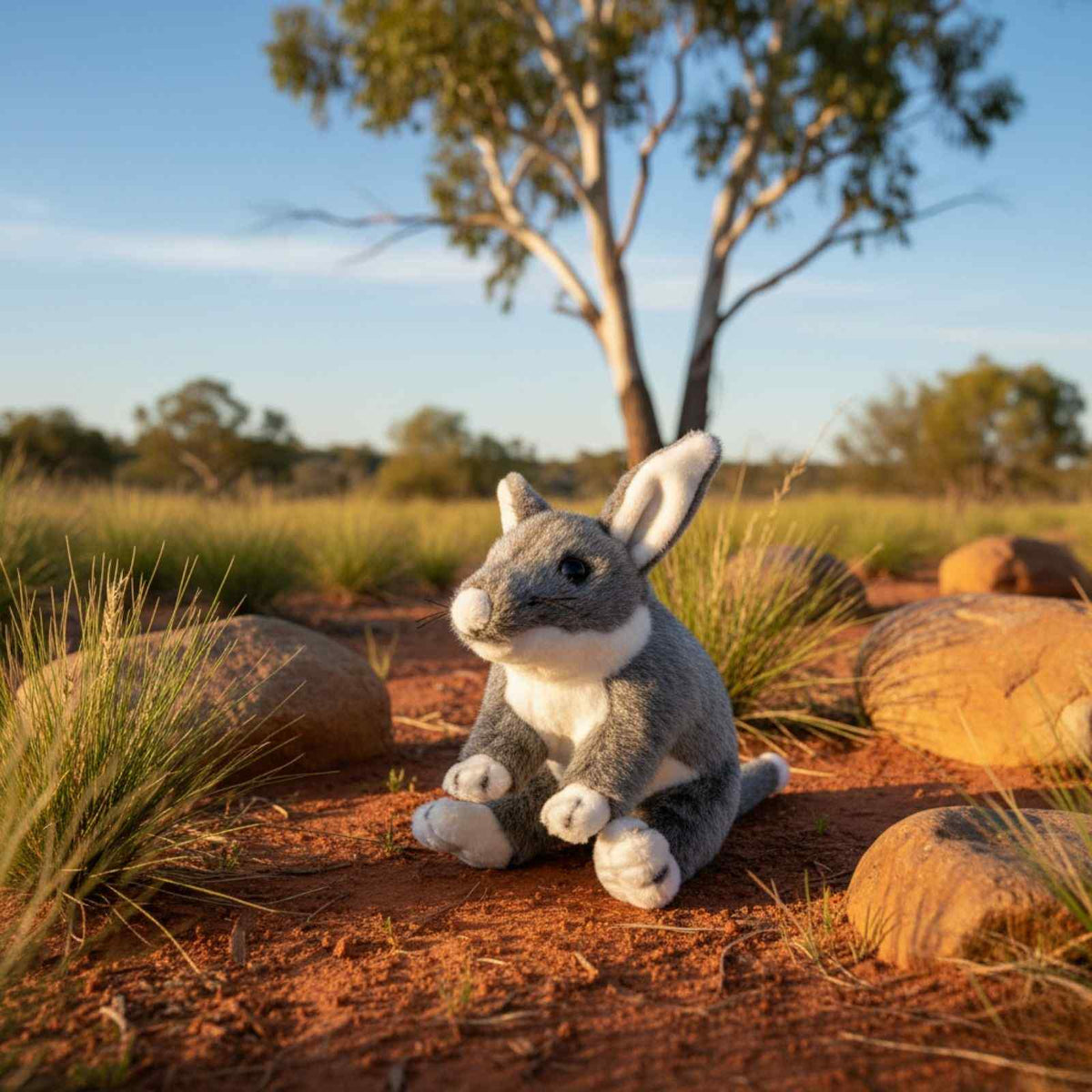 Bocchetta Belinda 20cm Standing Bilby Plush Toy (Australian Stuffed Animal Souvenir Gift)