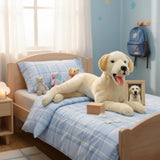 Bocchetta Bella 62cm Lying Labrador with Satin Pocket Plush Toy (Realistic Stuffed Animal Dog Gift)