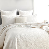 Renee Taylor Berlin Jacquard Coverlet Set - Stone (OEKO-TEX Certified Bedspread)