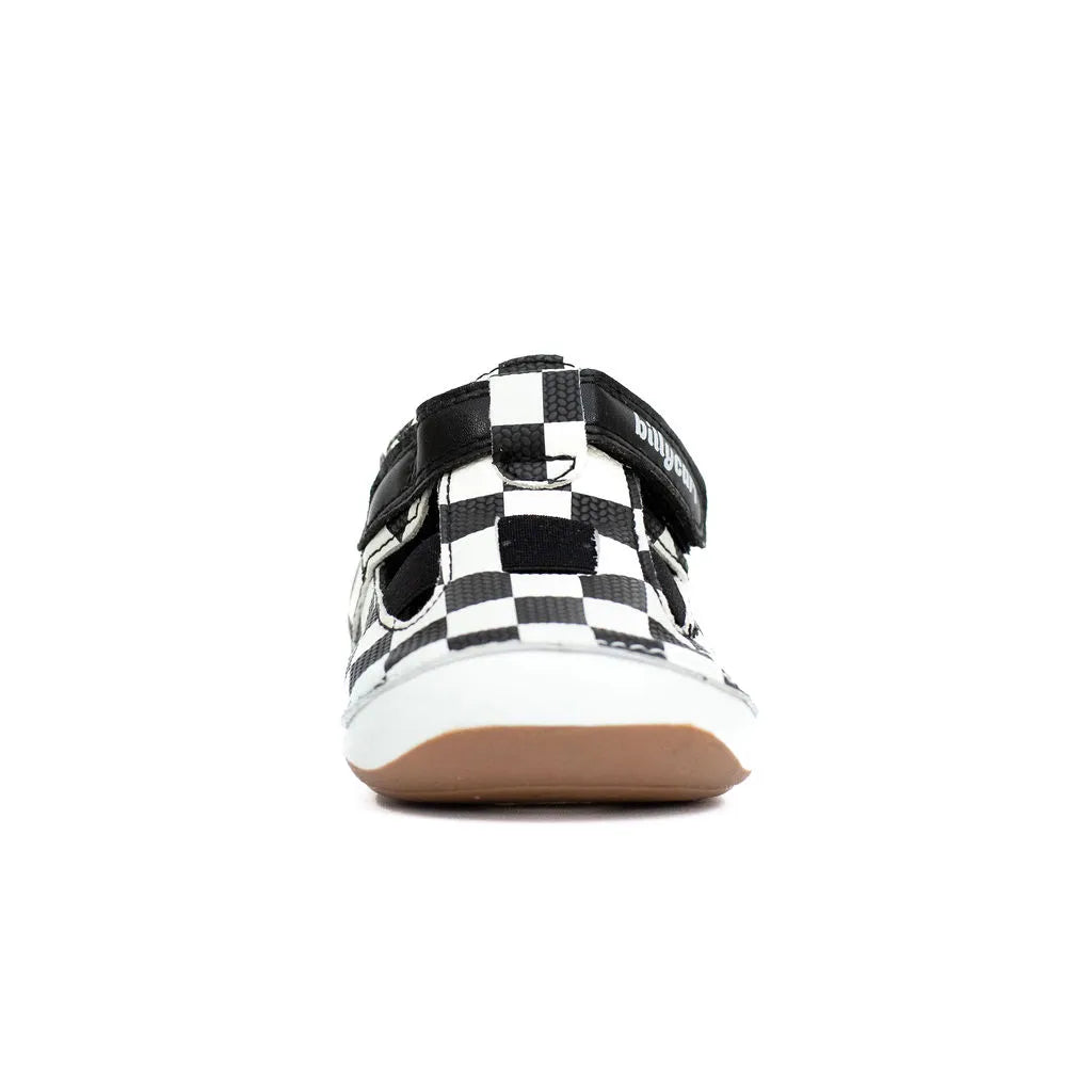 Billycart Racer Kids Wide-Fit First Walker Sandals - Black/White Checkered (Baby & Toddler Shoes)