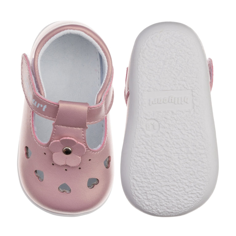 Billycart Rosie Girls Barefoot First Walker T-Bar Sandals - Light Pink (Baby Mary Jane Shoes)