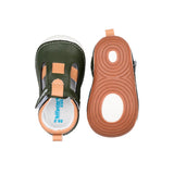 Billycart Forrest Kids Wide-Fit First Walker Sandals - Green/Tan (Baby & Toddler Shoes)
