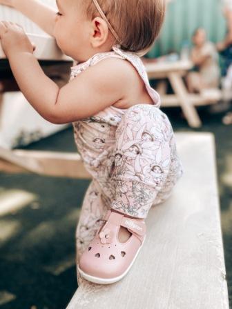 Billycart Rosie Girls Barefoot First Walker T-Bar Sandals - Light Pink (Baby Mary Jane Shoes)