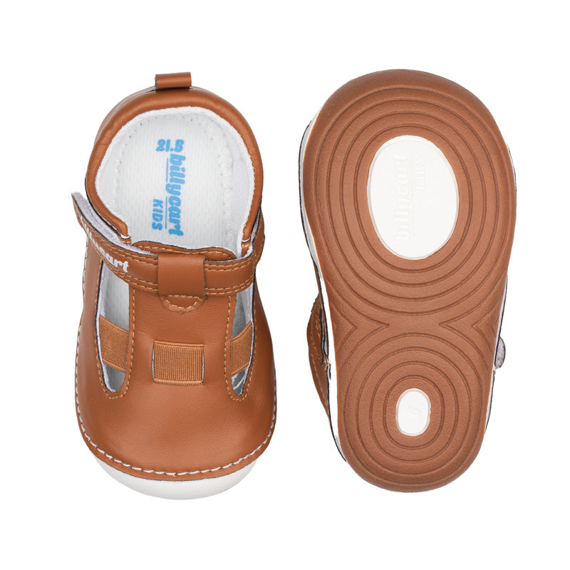 Billycart London Wide Kids Wide-Fit First Walker Sandals - Tan Brown (Baby & Toddler Shoes)