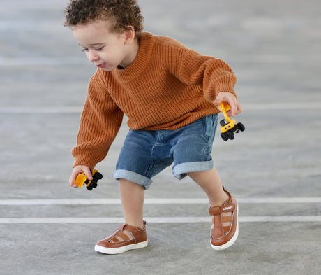 Billycart Lennie Kids Wide-Fit Sandals - Tan Brown (Toddler Shoes)
