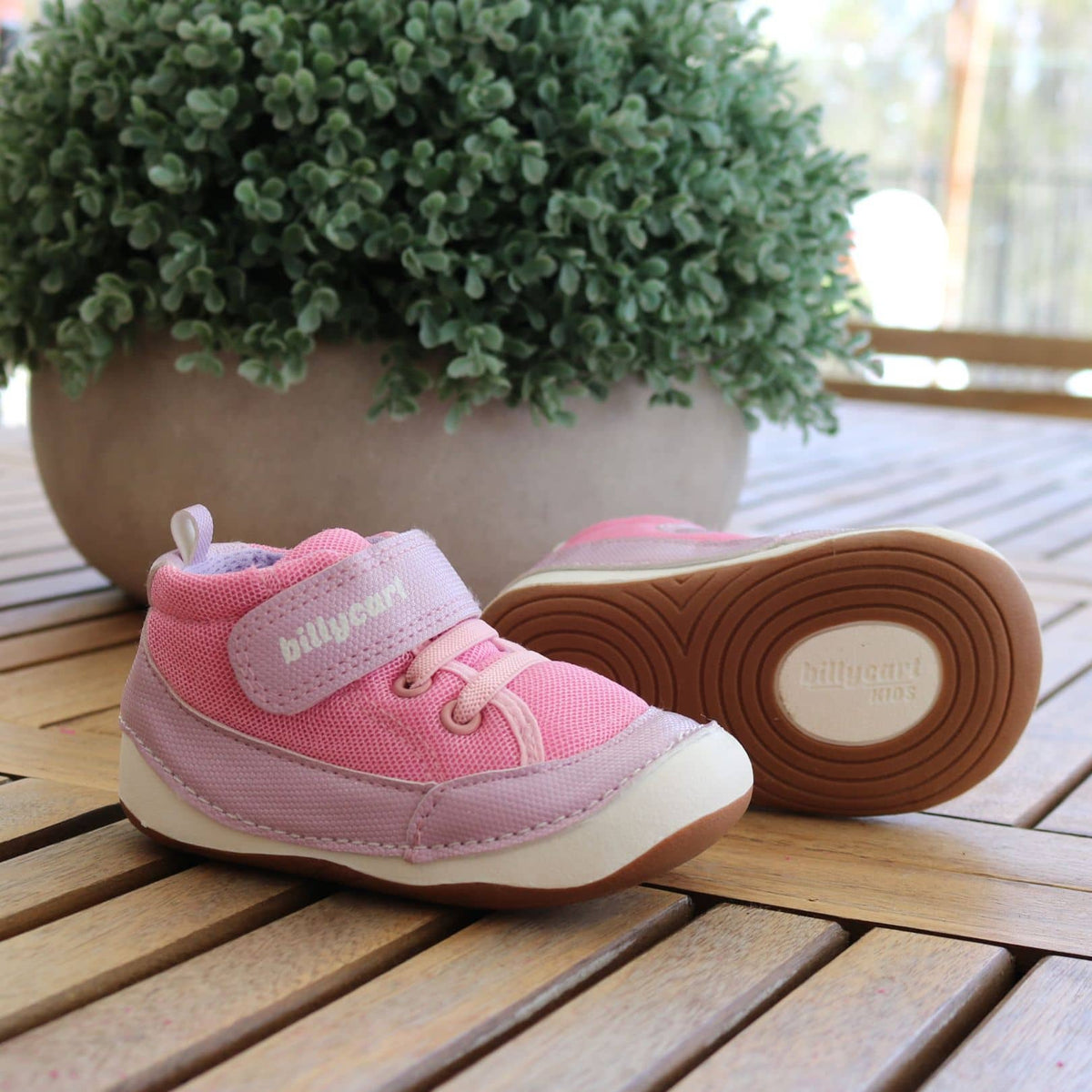 Billycart Floss Girls Wide-Fit Barefoot First Walker High-Top Sneakers - Pink/Purple (Baby & Toddler Shoes)