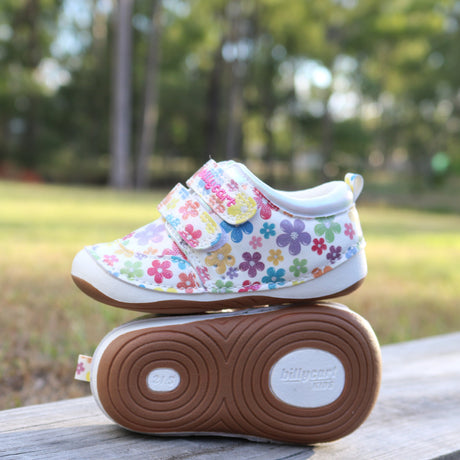 Billycart Poppy Girls Wide-Fit Barefoot First Walker Sneakers - Flower (Baby & Toddler Shoes)