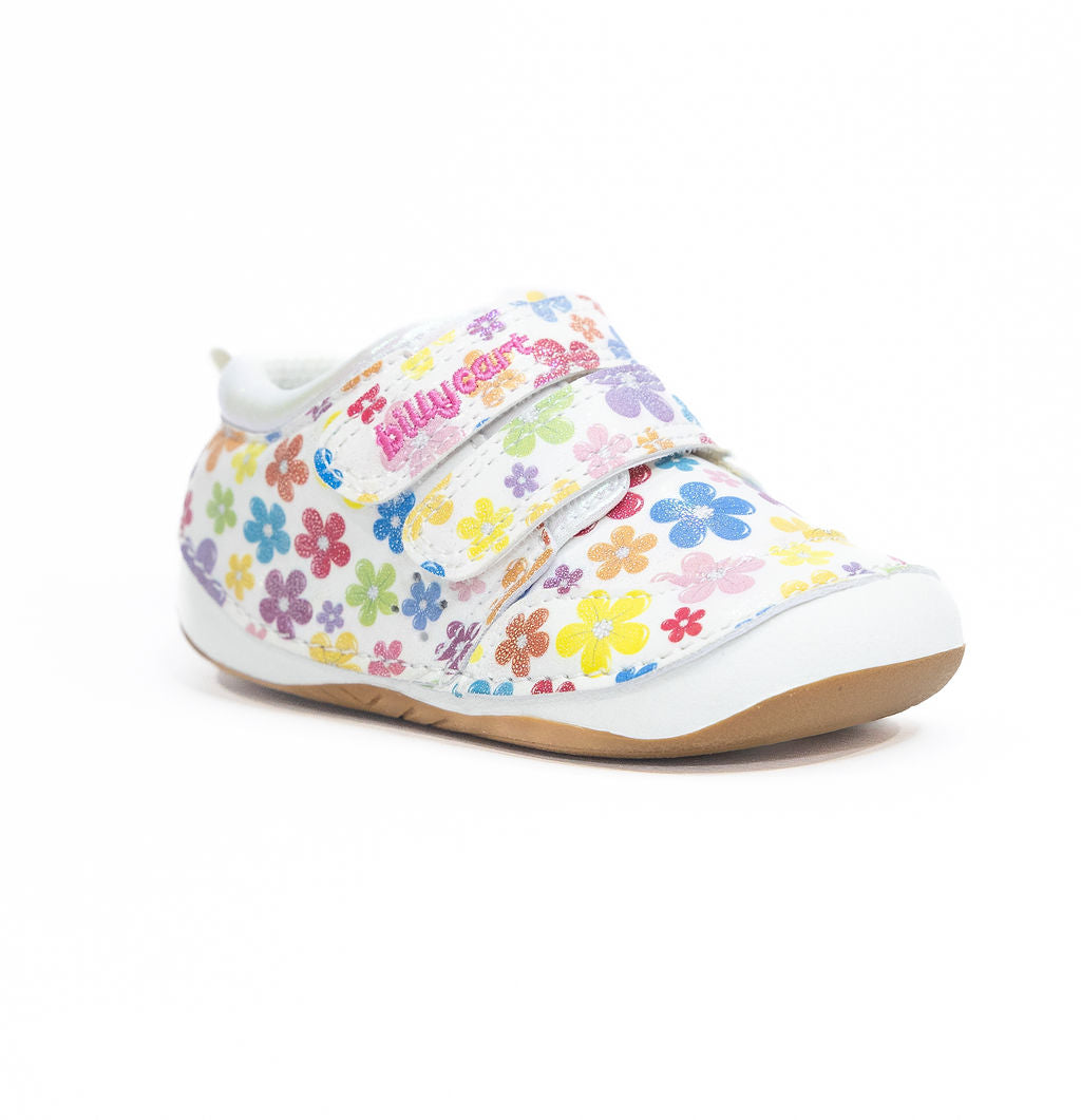 Billycart Poppy Girls Wide-Fit Barefoot First Walker Sneakers - Flower (Baby & Toddler Shoes)