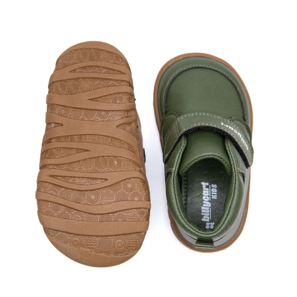 Billycart Ollie Kids Wide-Fit Barefoot First Walker Boots - Green (Baby & Toddler Shoes)