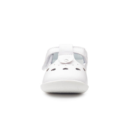 Billycart Lily Girls Barefoot First Walker T-Bar Sandals - White (Baby Mary Jane Shoes)