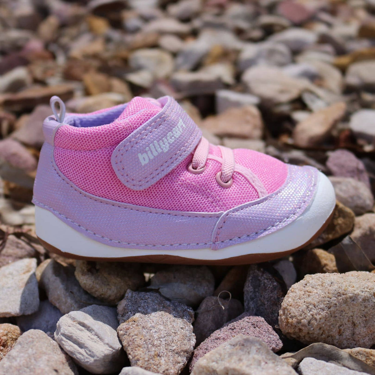 Billycart Floss Girls Wide-Fit Barefoot First Walker High-Top Sneakers - Pink/Purple (Baby & Toddler Shoes)