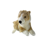 Bocchetta Biscuit 40cm Lying Border Collie Puppy Plush Toy - Tan (Realistic Stuffed Animal Dog Gift)