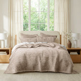 Renee Taylor Blake Velvet Coverlet Set - Nude (Bedspread with Cotton Reverse)