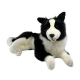 Bocchetta Blitz 62cm Lying Border Collie with Satin Pocket Plush Toy (Realistic Stuffed Animal Dog Gift)
