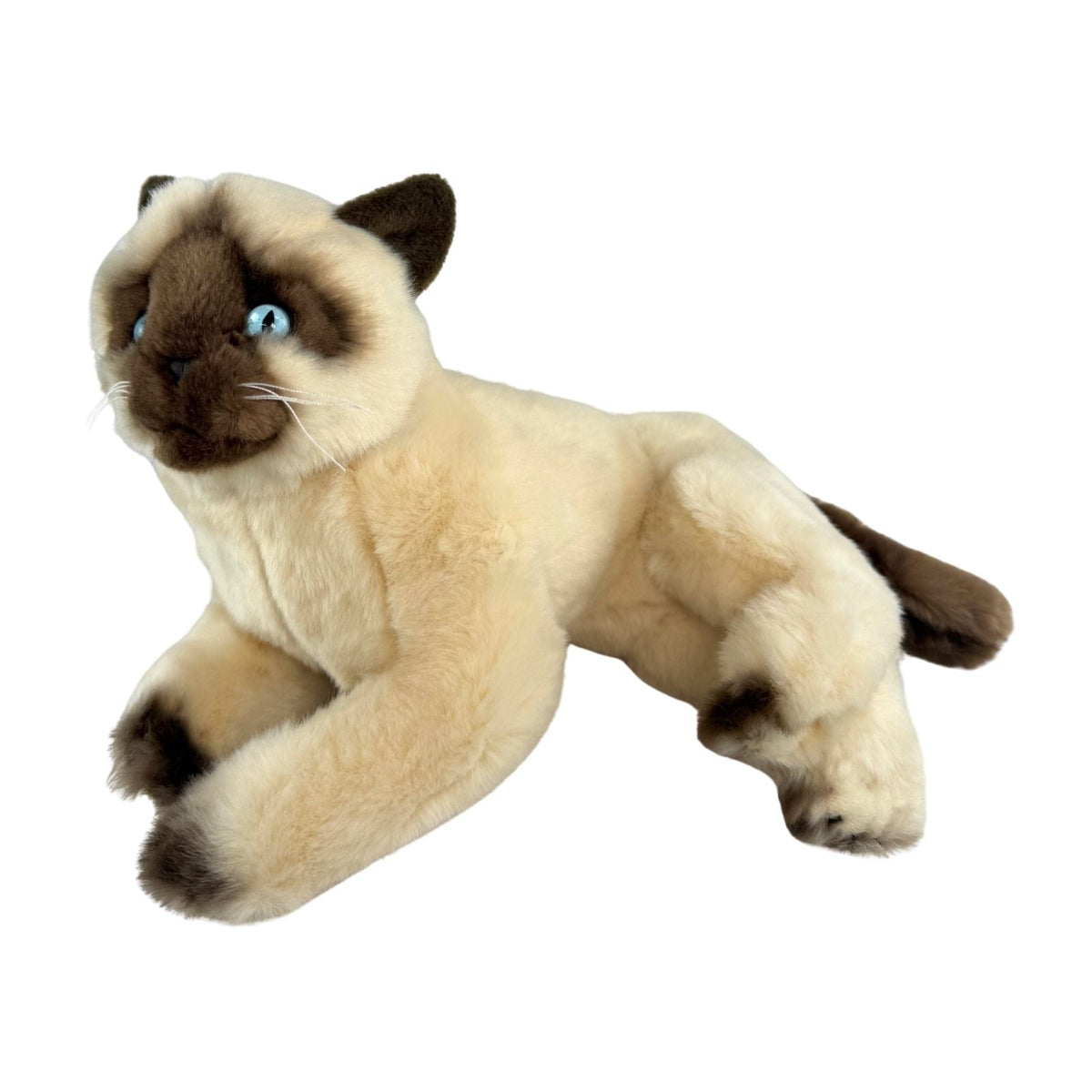 Bocchetta Blossum 30cm Lying Siamese Cat Plush Toy (Realistic Stuffed Animal Cat Gift)