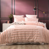 Renee Taylor Classic Vintage Washed Tufted Cotton Quilt Cover Set - Blush (OEKO-TEX Certified)
