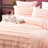 Renee Taylor Classic Vintage Washed Tufted Cotton Quilt Cover Set - Blush (OEKO-TEX Certified)