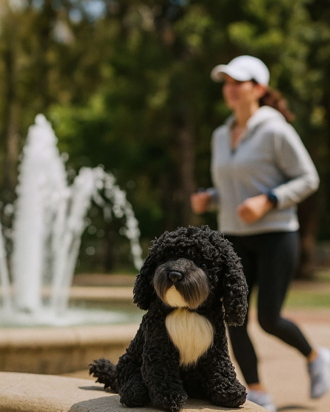 Bocchetta Bonnie 30cm Sitting Cavoodle Oodle Plush Toy - Black (Realistic Stuffed Animal Dog Gift)