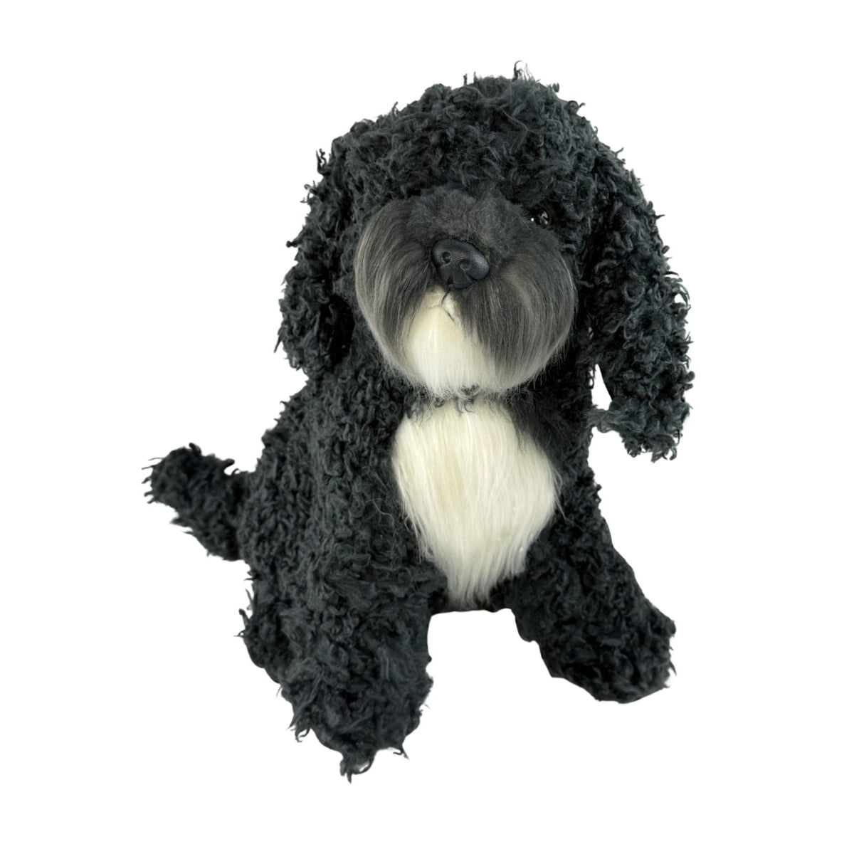 Bocchetta Bonnie 30cm Sitting Cavoodle Oodle Plush Toy - Black (Realistic Stuffed Animal Dog Gift)