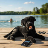 Bocchetta Boots 62cm Lying Labrador Plush Toy - Black (Realistic Stuffed Animal Dog Gift)