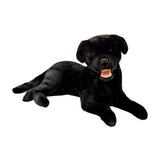 Bocchetta Boots 62cm Lying Labrador Plush Toy - Black (Realistic Stuffed Animal Dog Gift)