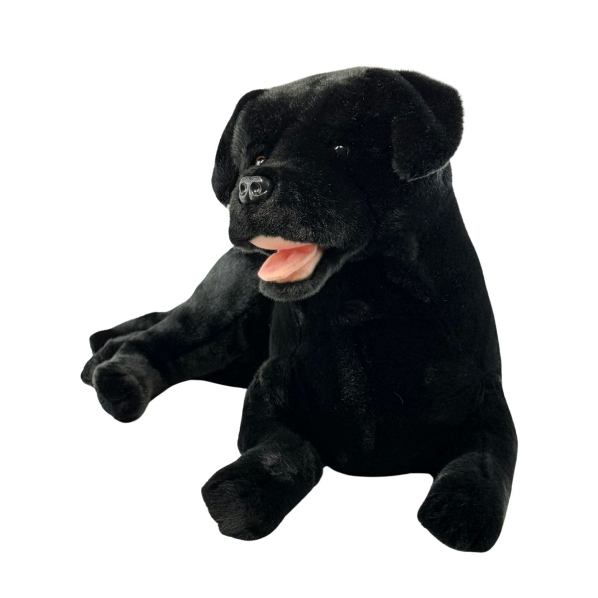 Bocchetta Boots 62cm Lying Labrador Plush Toy - Black (Realistic Stuffed Animal Dog Gift)