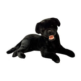 Bocchetta Boots 62cm Lying Labrador Plush Toy - Black (Realistic Stuffed Animal Dog Gift)