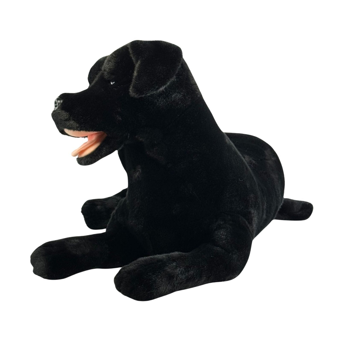 Bocchetta Boots 62cm Lying Labrador Plush Toy - Black (Realistic Stuffed Animal Dog Gift)