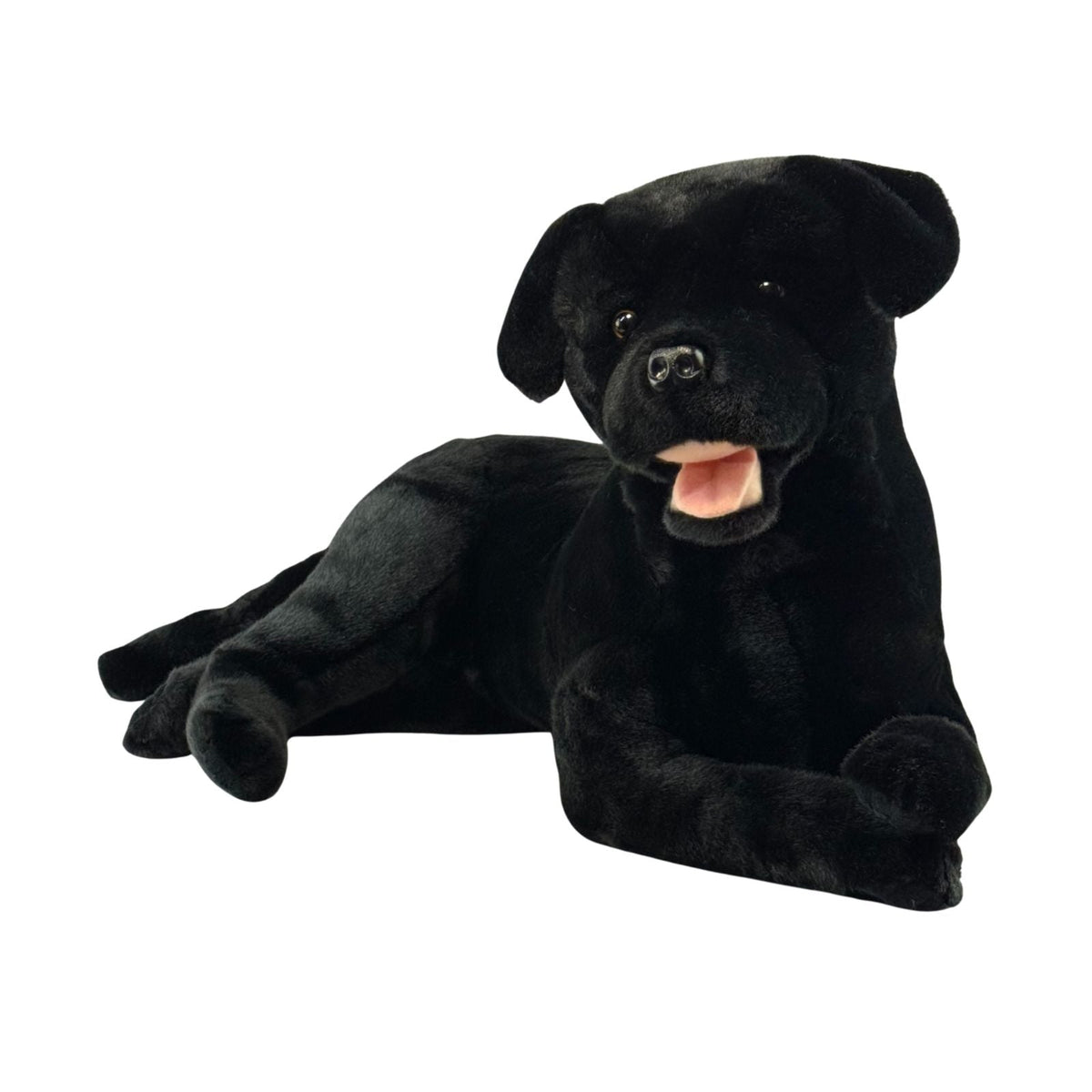 Bocchetta Boots 62cm Lying Labrador Plush Toy - Black (Realistic Stuffed Animal Dog Gift)