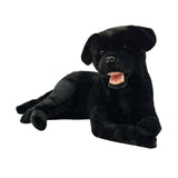 Bocchetta Boots 62cm Lying Labrador Plush Toy - Black (Realistic Stuffed Animal Dog Gift)