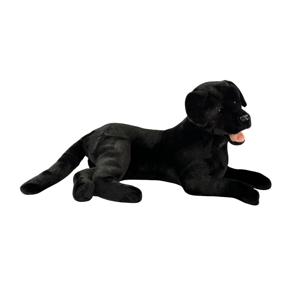 Bocchetta Boots 62cm Lying Labrador Plush Toy - Black (Realistic Stuffed Animal Dog Gift)